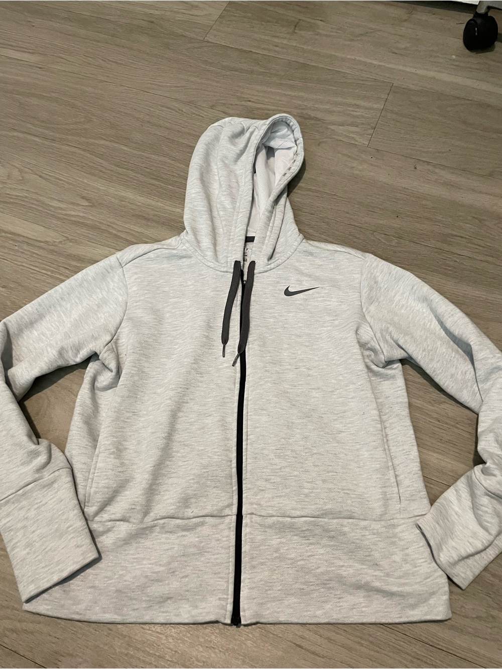 Nike Women's Light Gray Full-Zip Hoodie Jacket